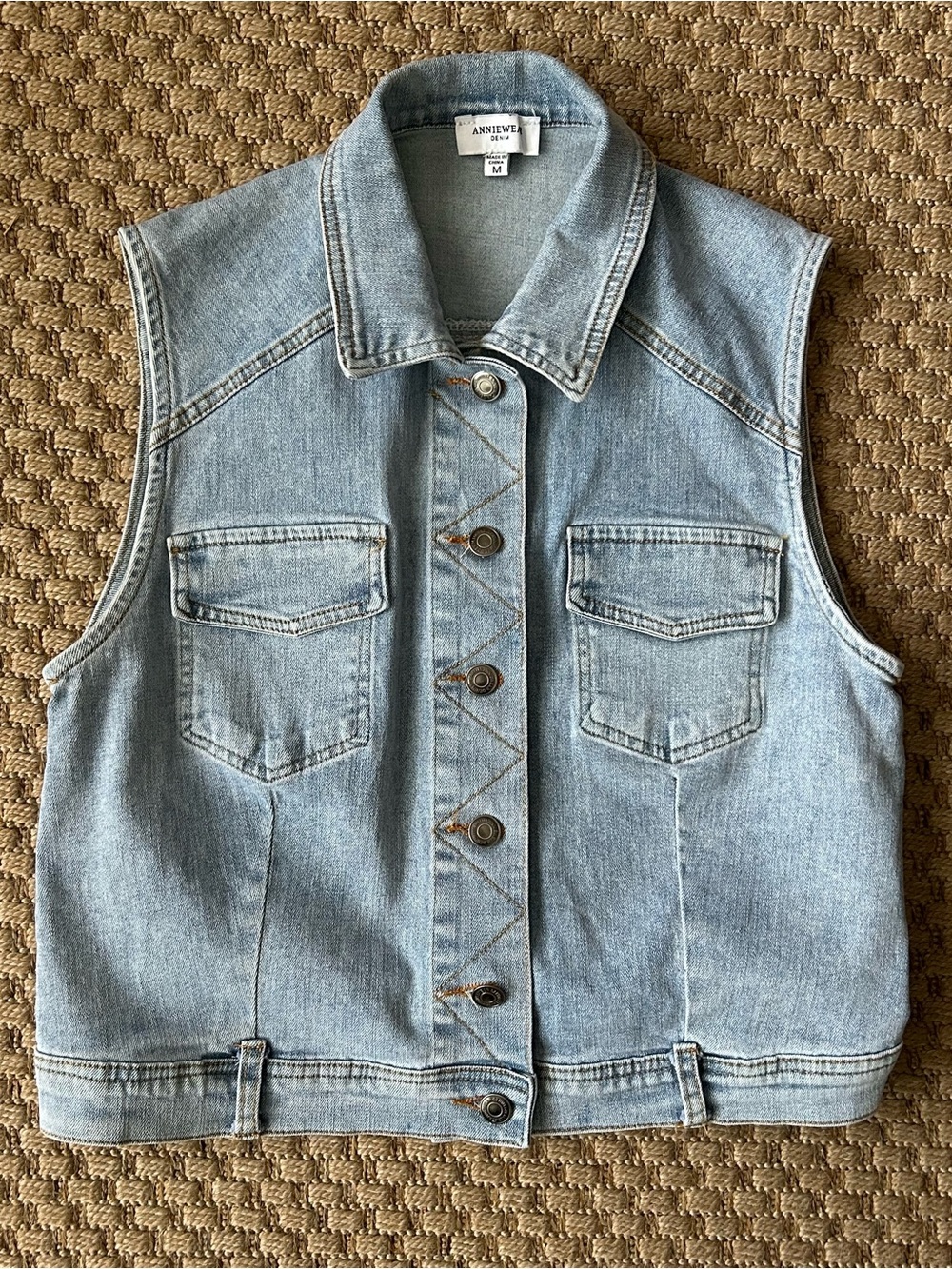 Anniewear Denim Button Down Jean Vest